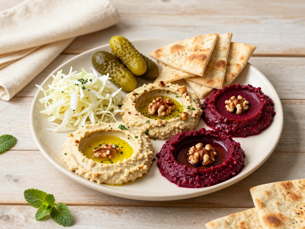 Kufta Teller mit zwei gegrillten Hackfleischspießen, Reis und Salat